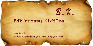 Bárdossy Klára névjegykártya